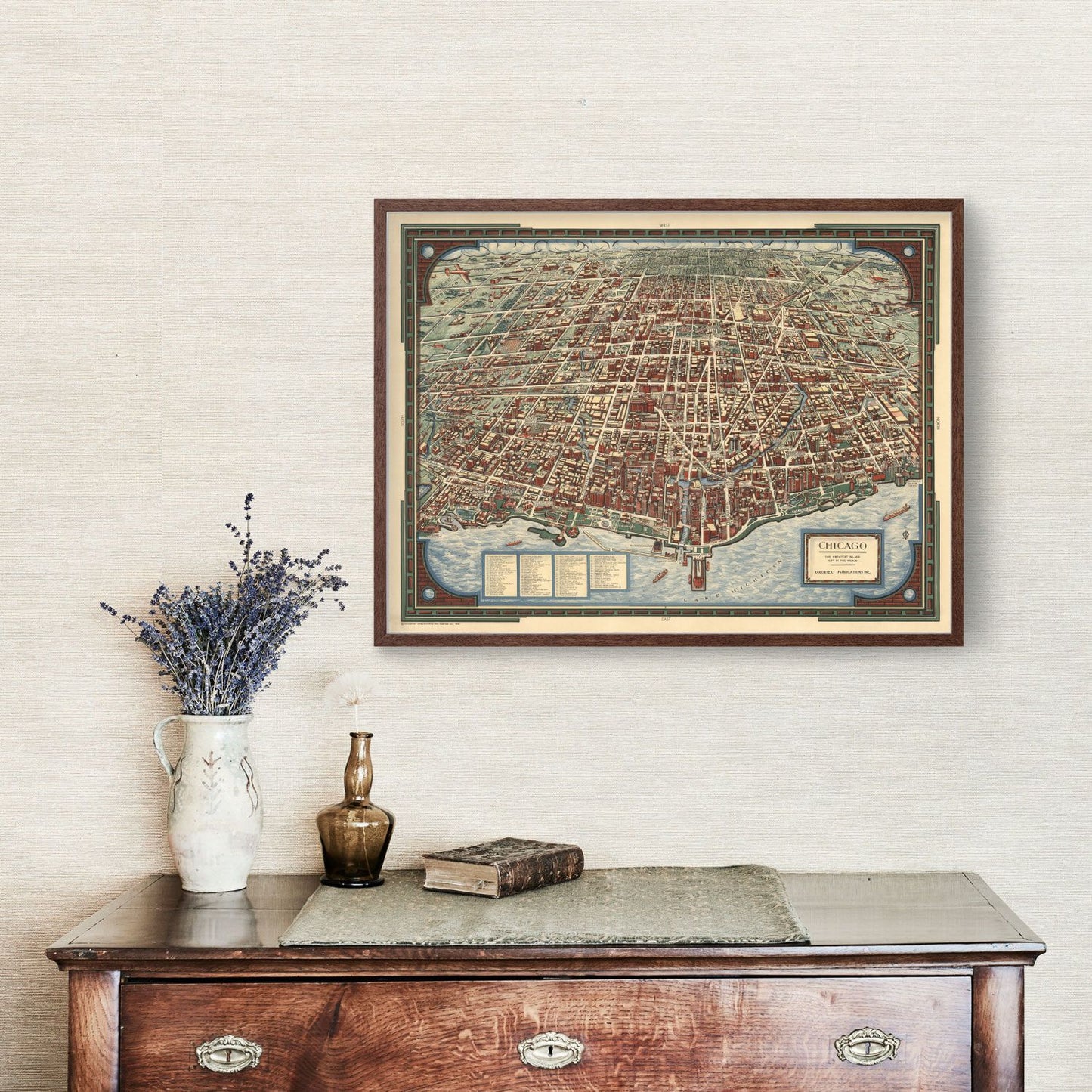 Vintage Map of Chicago, Illinois 1938