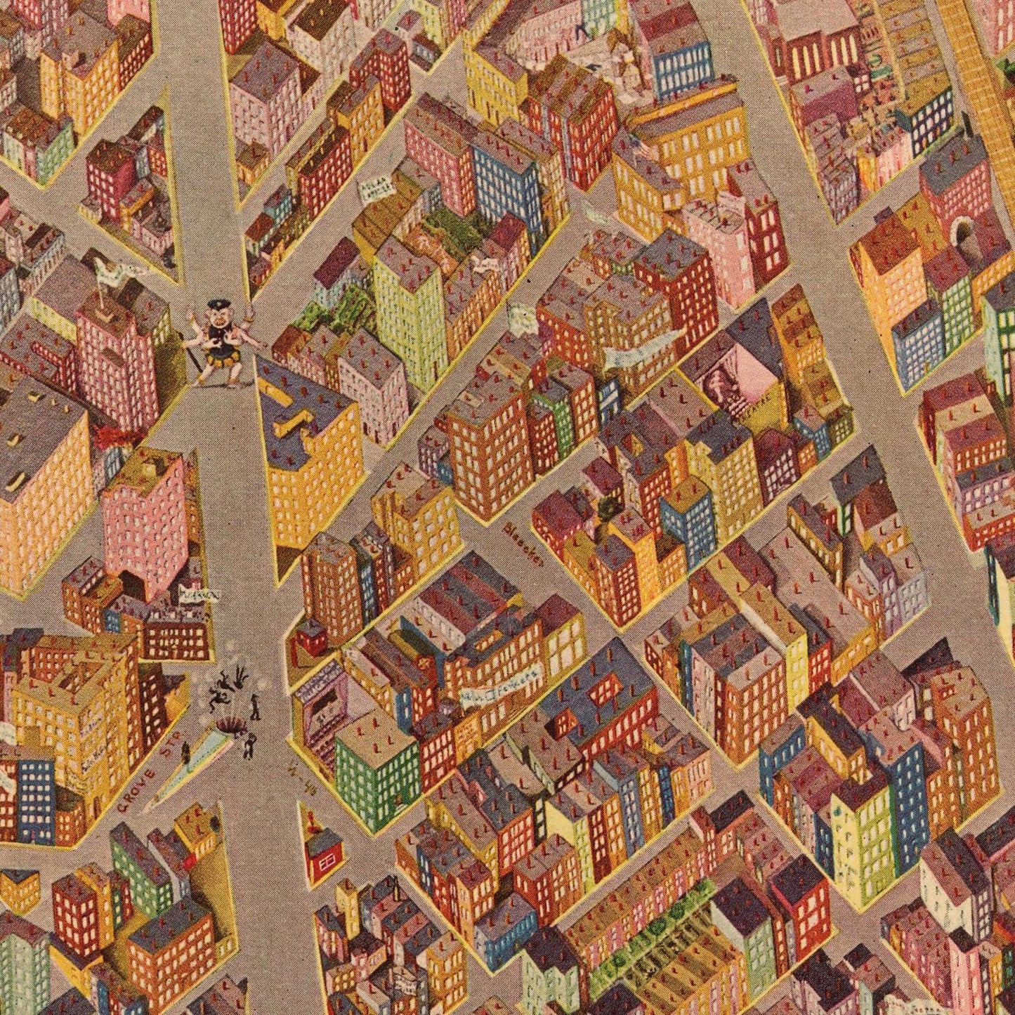 Vintage Map of Greenwich Village, New York, 1920