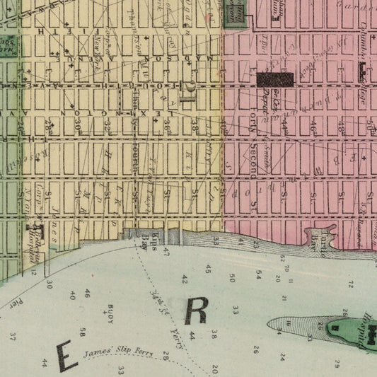 Vintage Map of Brooklyn, New York, 1873