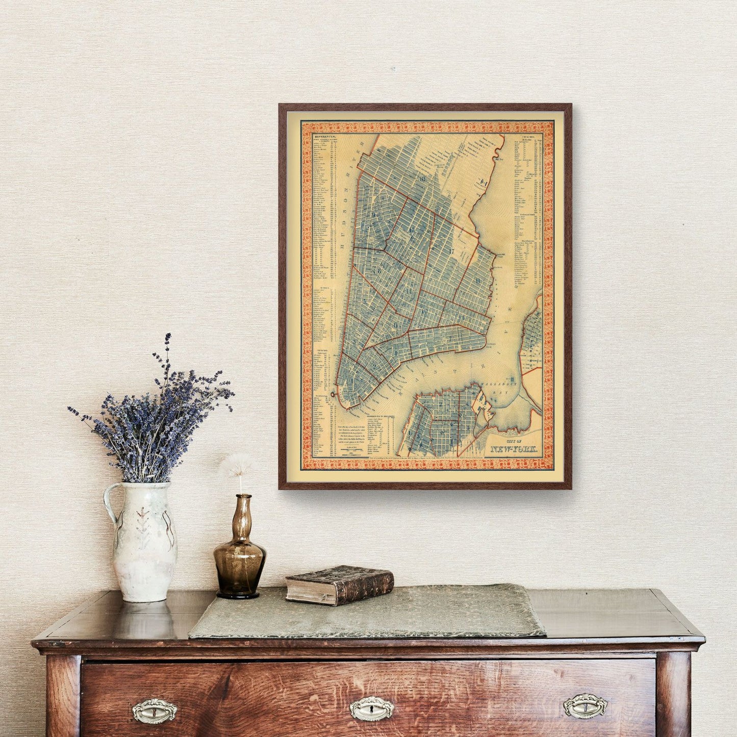 Vintage Map of New York City, New York, 1846 II