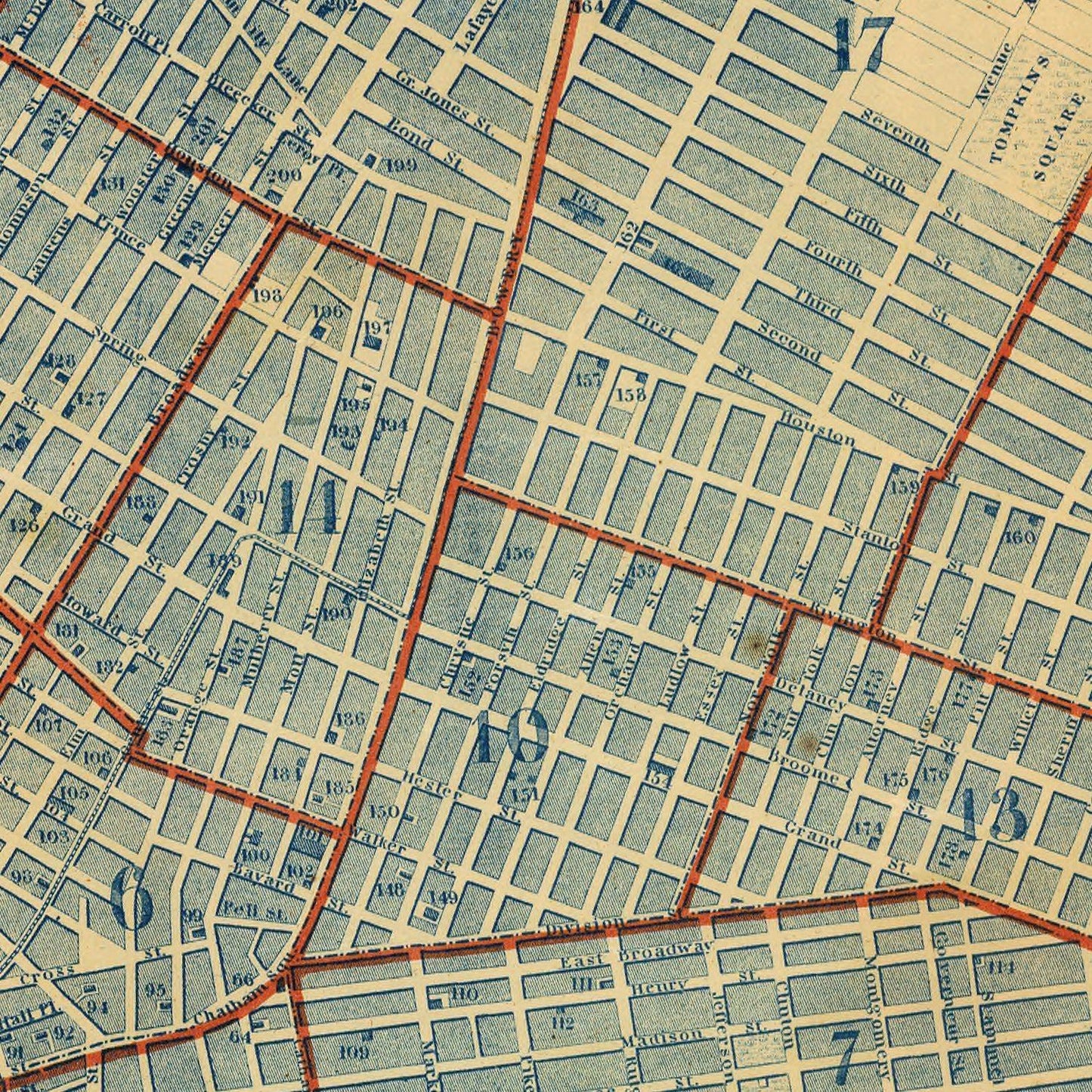 Vintage Map of New York City, New York, 1846 II