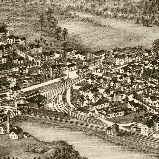 Vintage Map of Ayer, Massachusetts, 1886