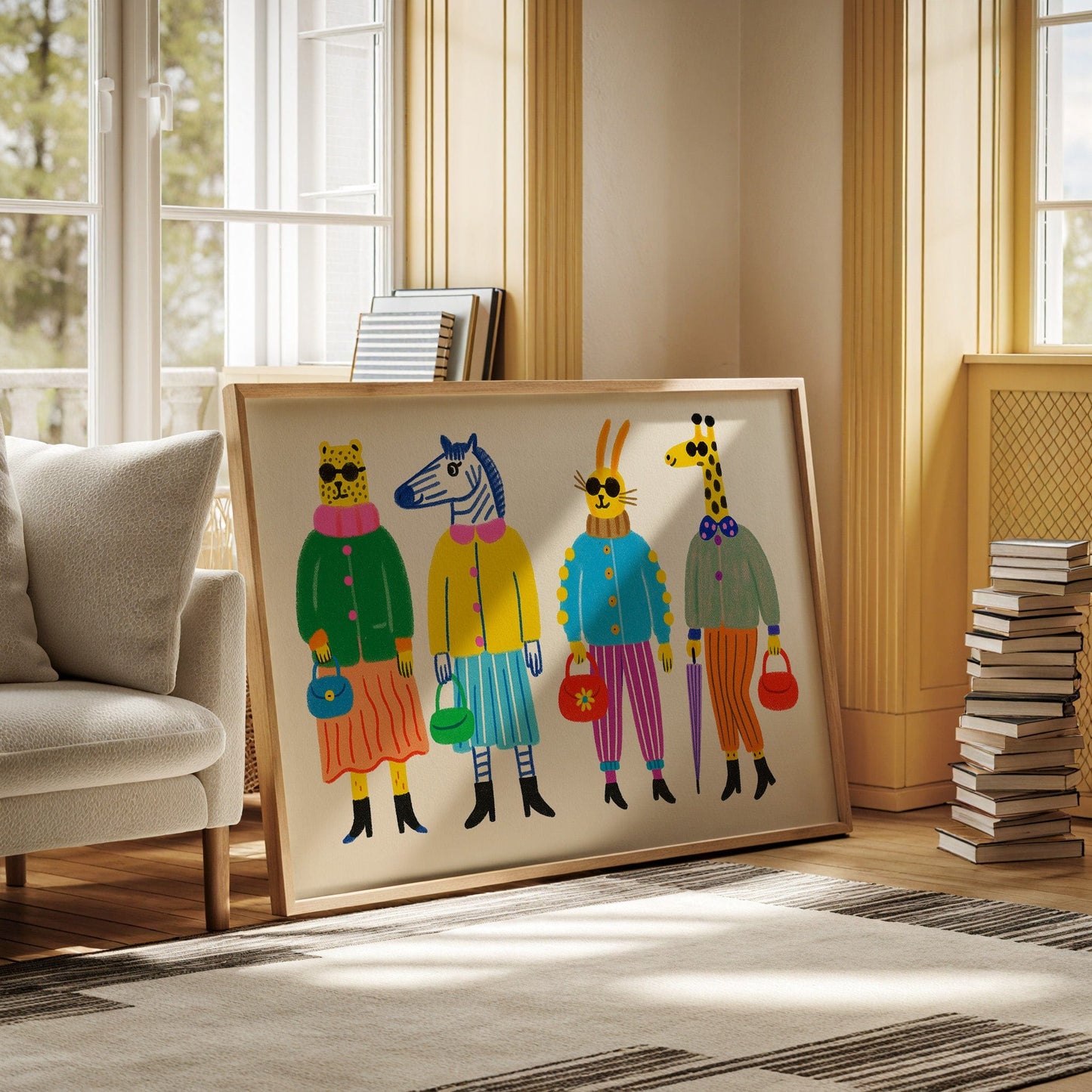 Fashion Herd Stylish Animal Friends Wall Art Print