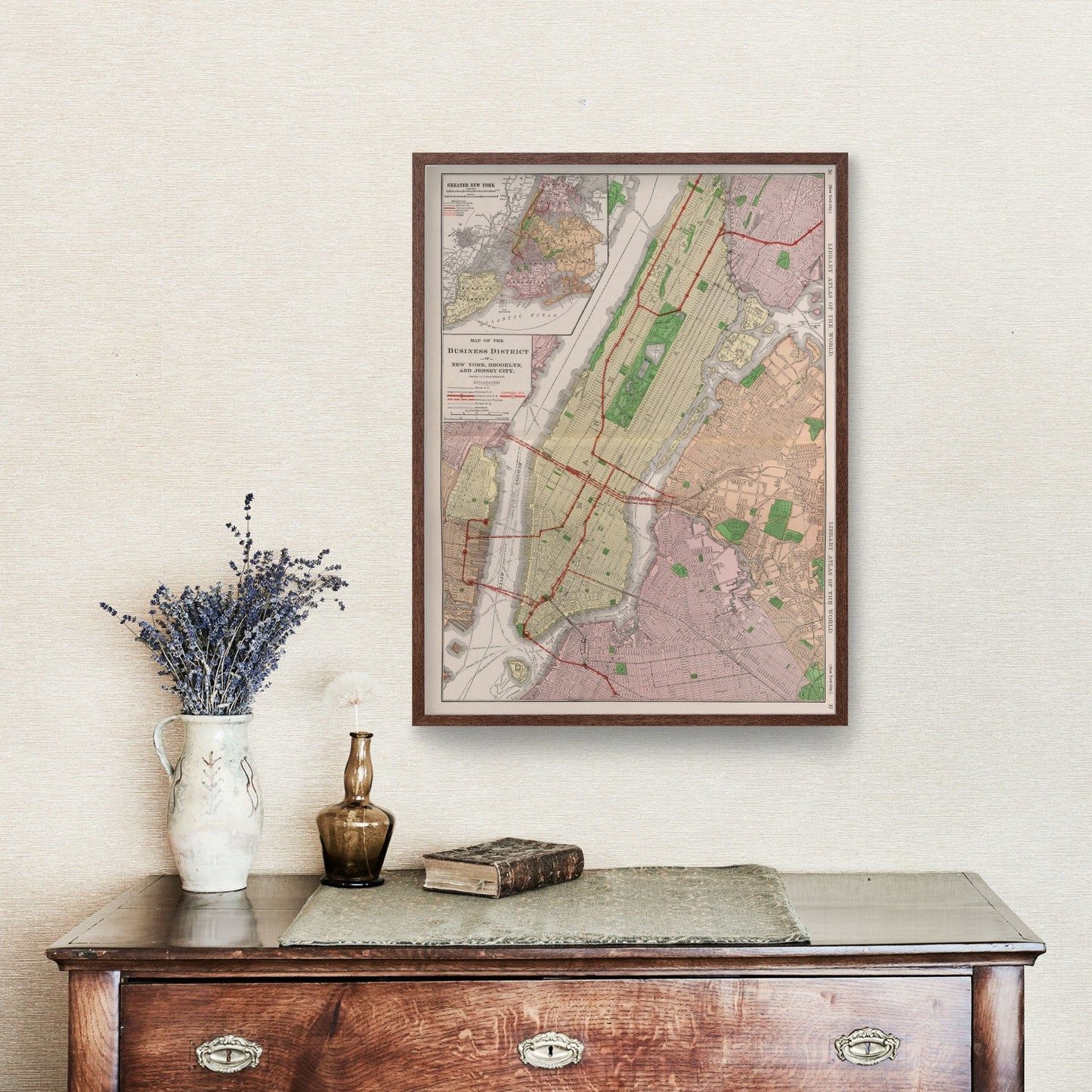 Vintage Map of New York City, New York, 1911
