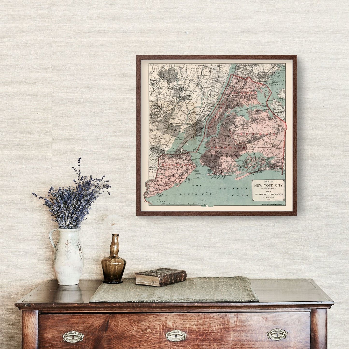 Vintage Map of New York City, New York, 1897 III