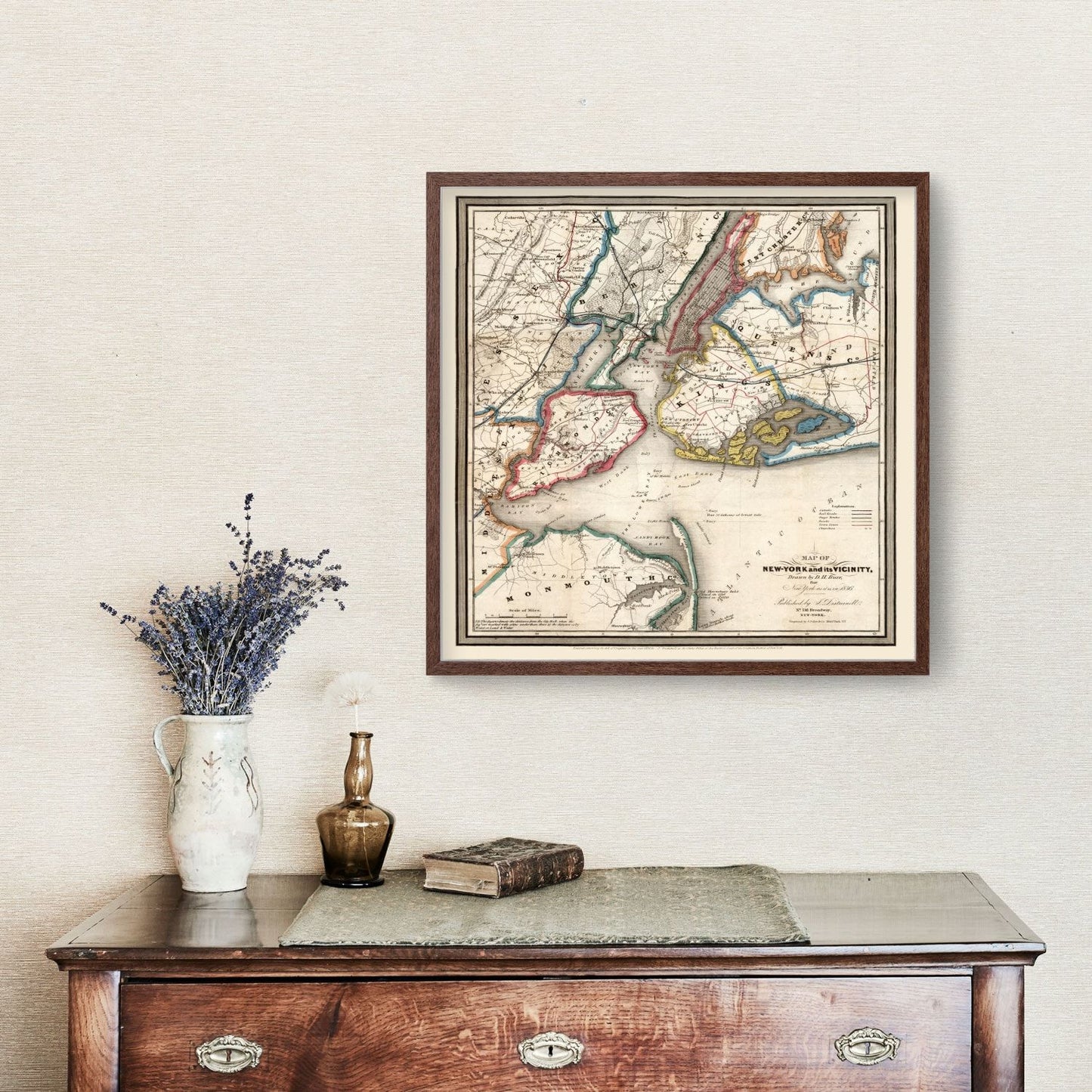 Vintage Map of New York City, New York, 1836