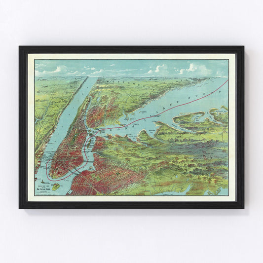 vintage map of Long Island, New York, 1909