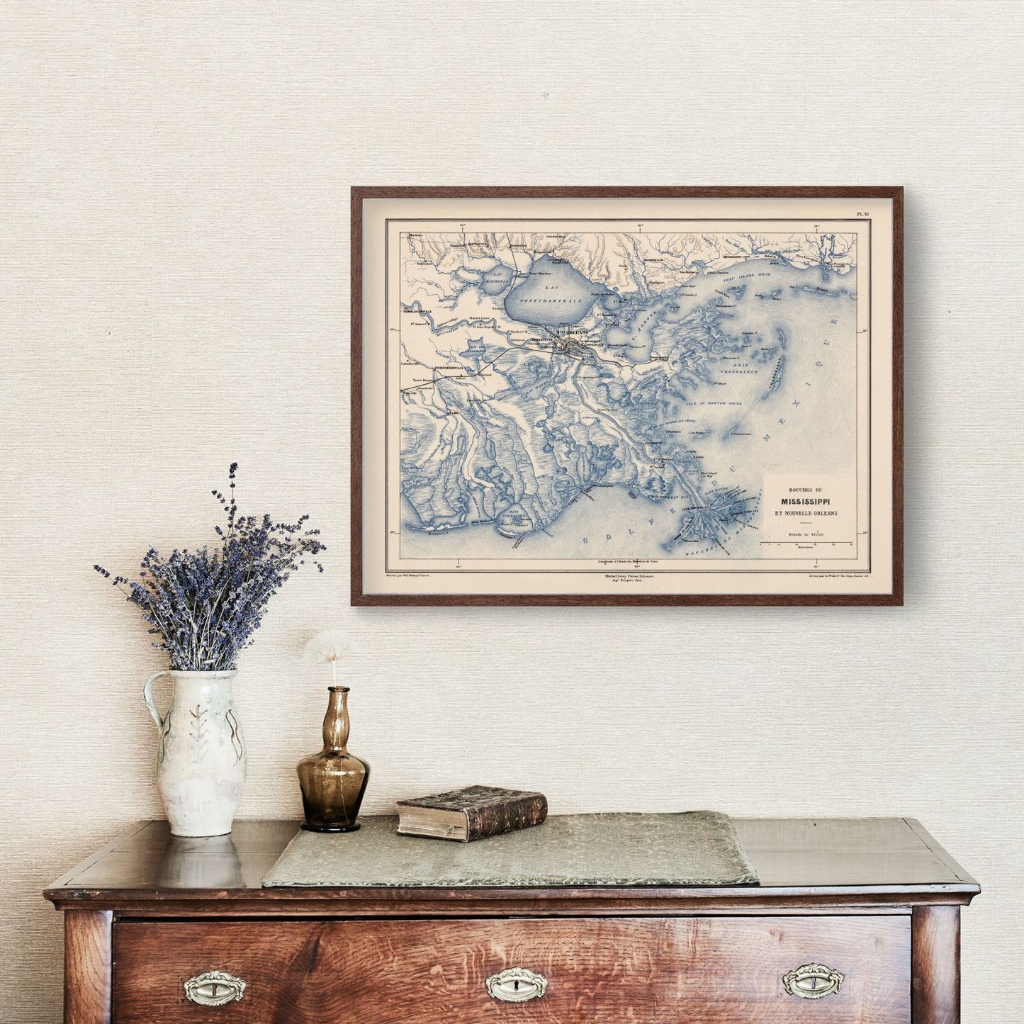 Vintage Map of New Orleans, Louisiana, 1875