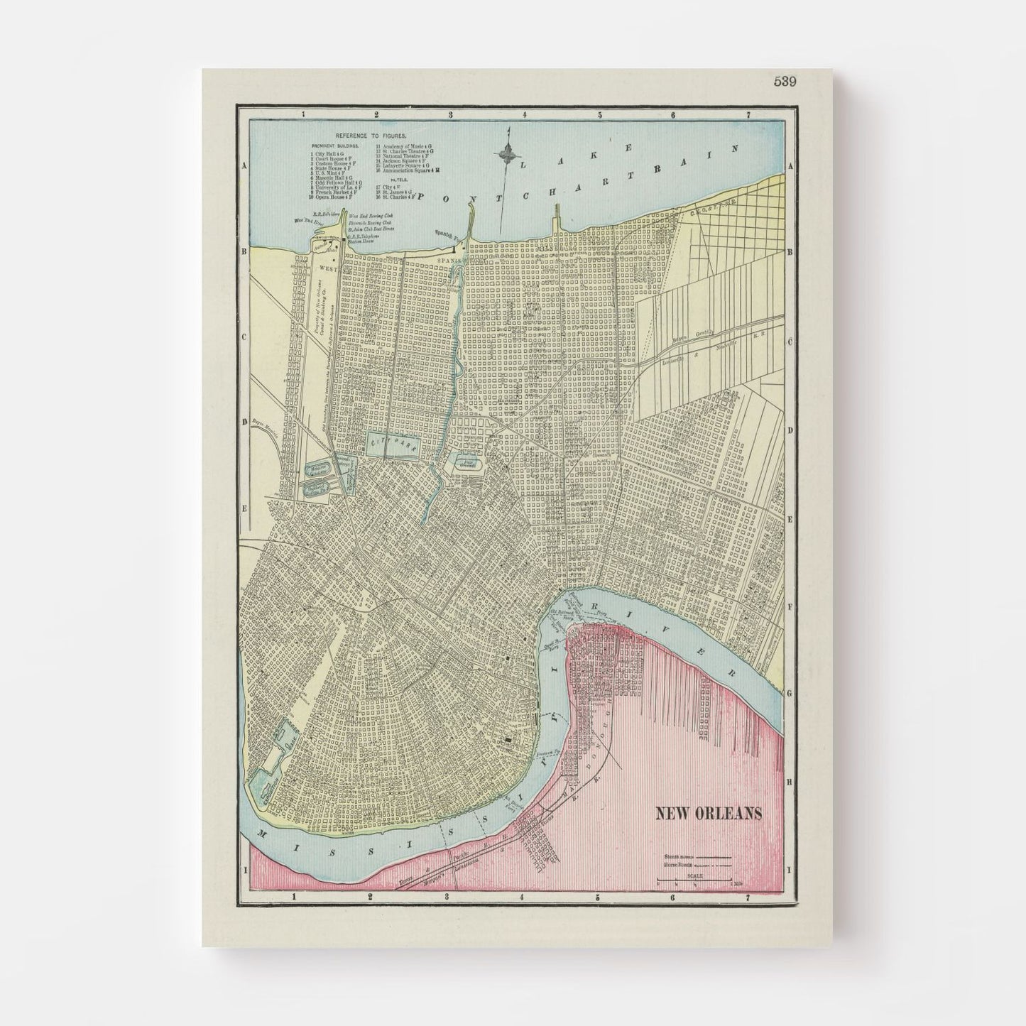Vintage Map of New Orleans, Louisiana, 1901