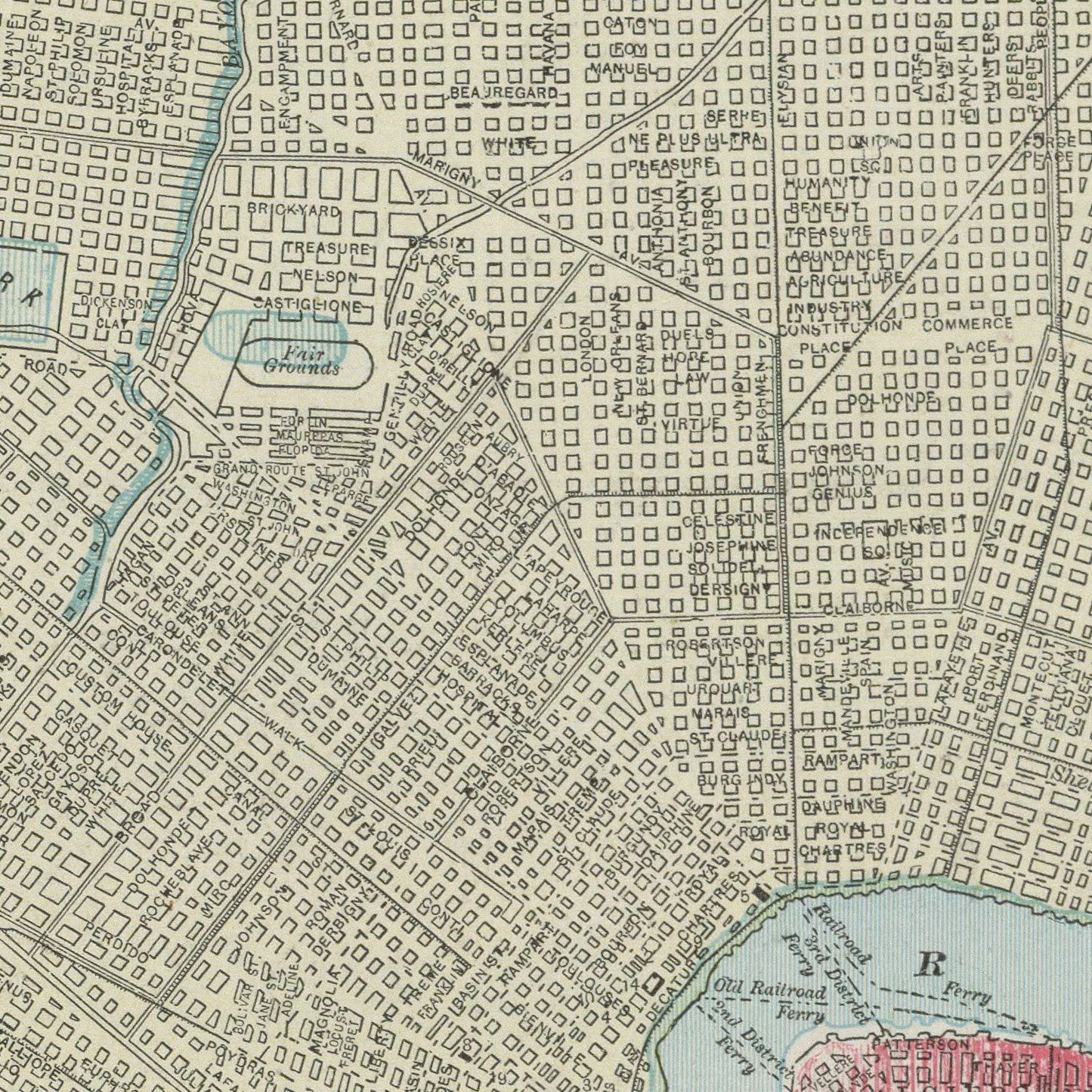 Vintage Map of New Orleans, Louisiana, 1901
