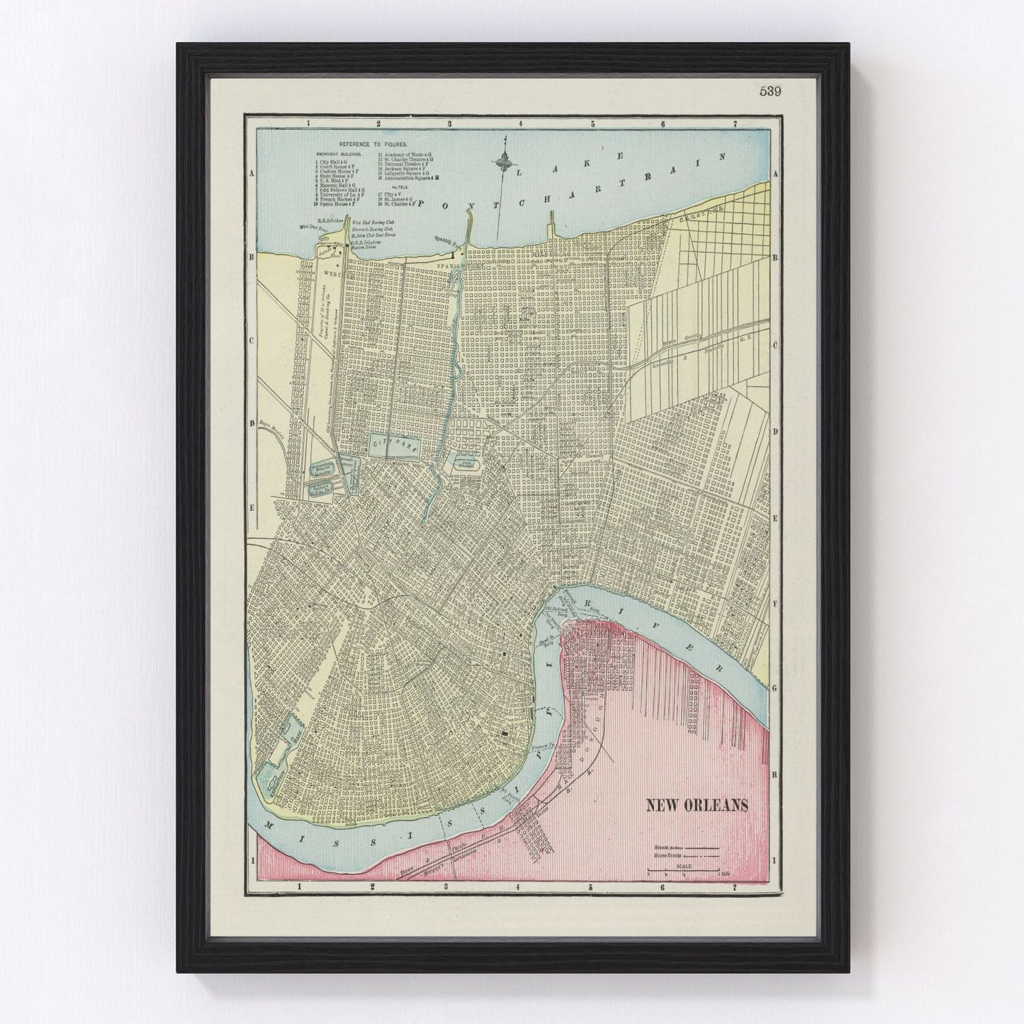 Vintage map of New Orleans, Orleans Parish, Louisiana, 1901