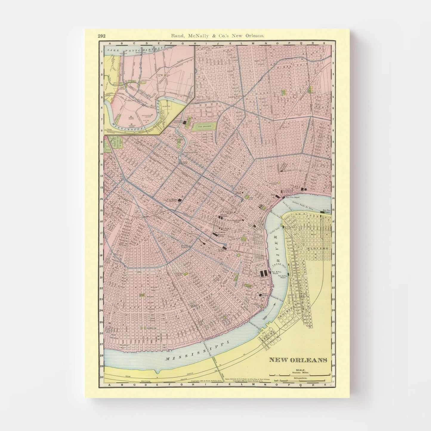 Vintage Map of New Orleans, Louisiana, 1903