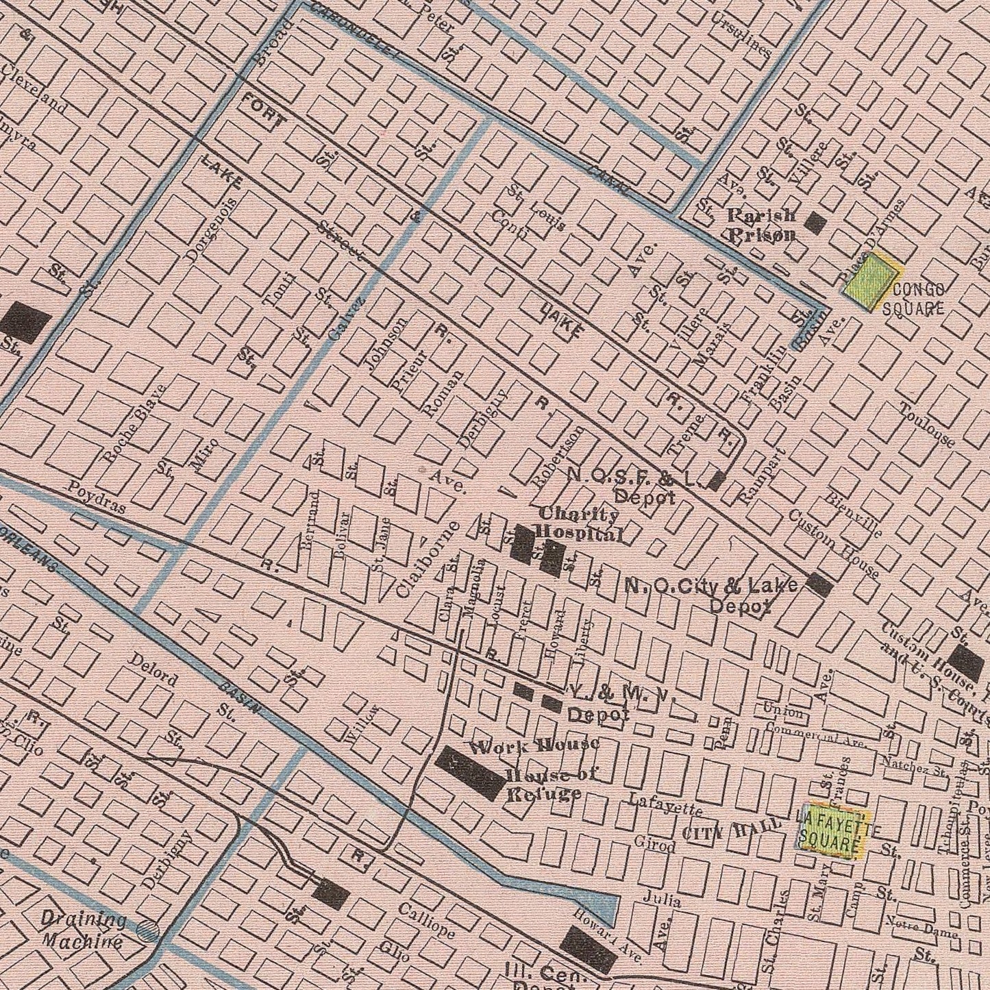 Vintage Map of New Orleans, Louisiana, 1903
