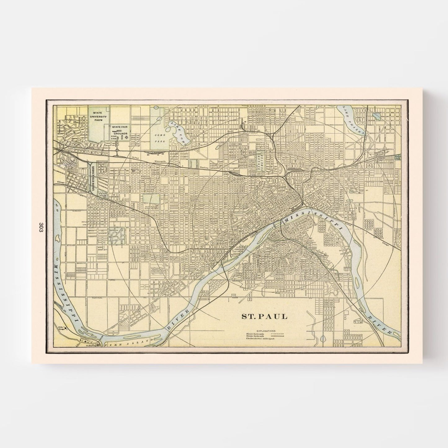 Vintage Map of St. Paul, Minnesota, 1901