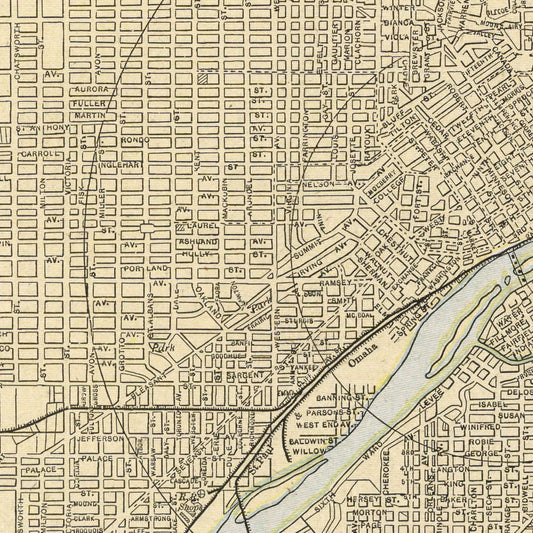 Vintage Map of St. Paul, Minnesota, 1901