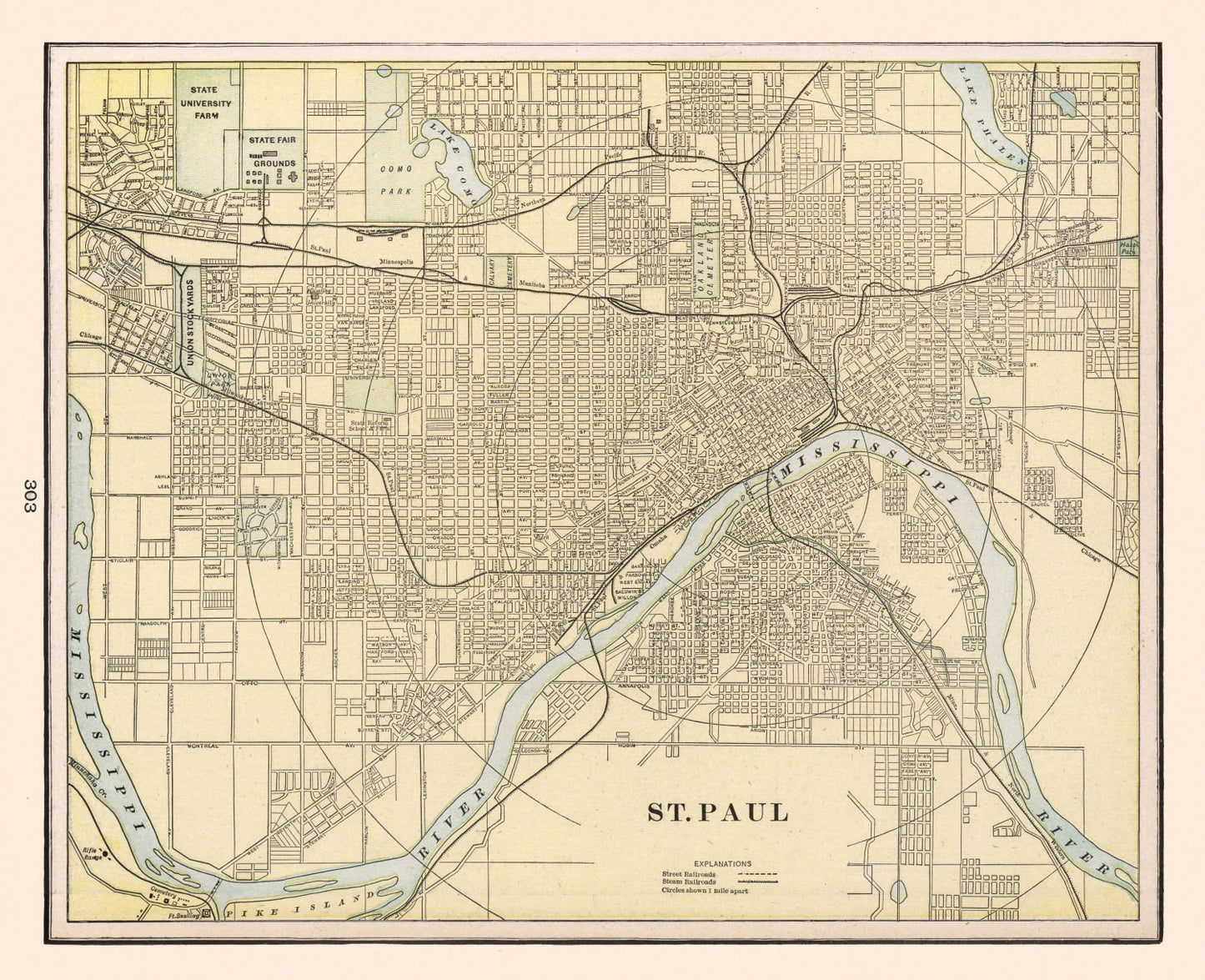 Vintage Map of St. Paul, Minnesota, 1901