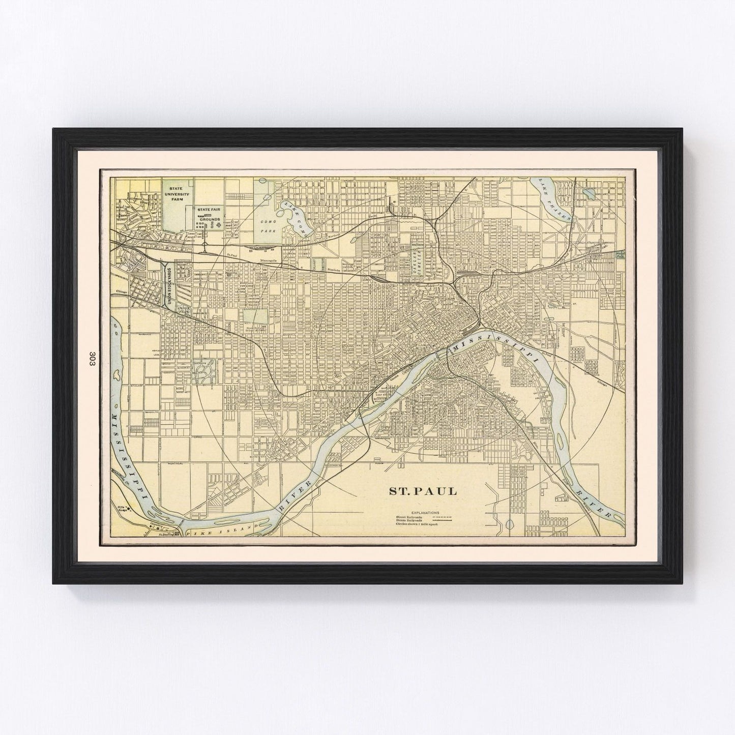 Vintage map of St. Paul, Minnesota, 1901