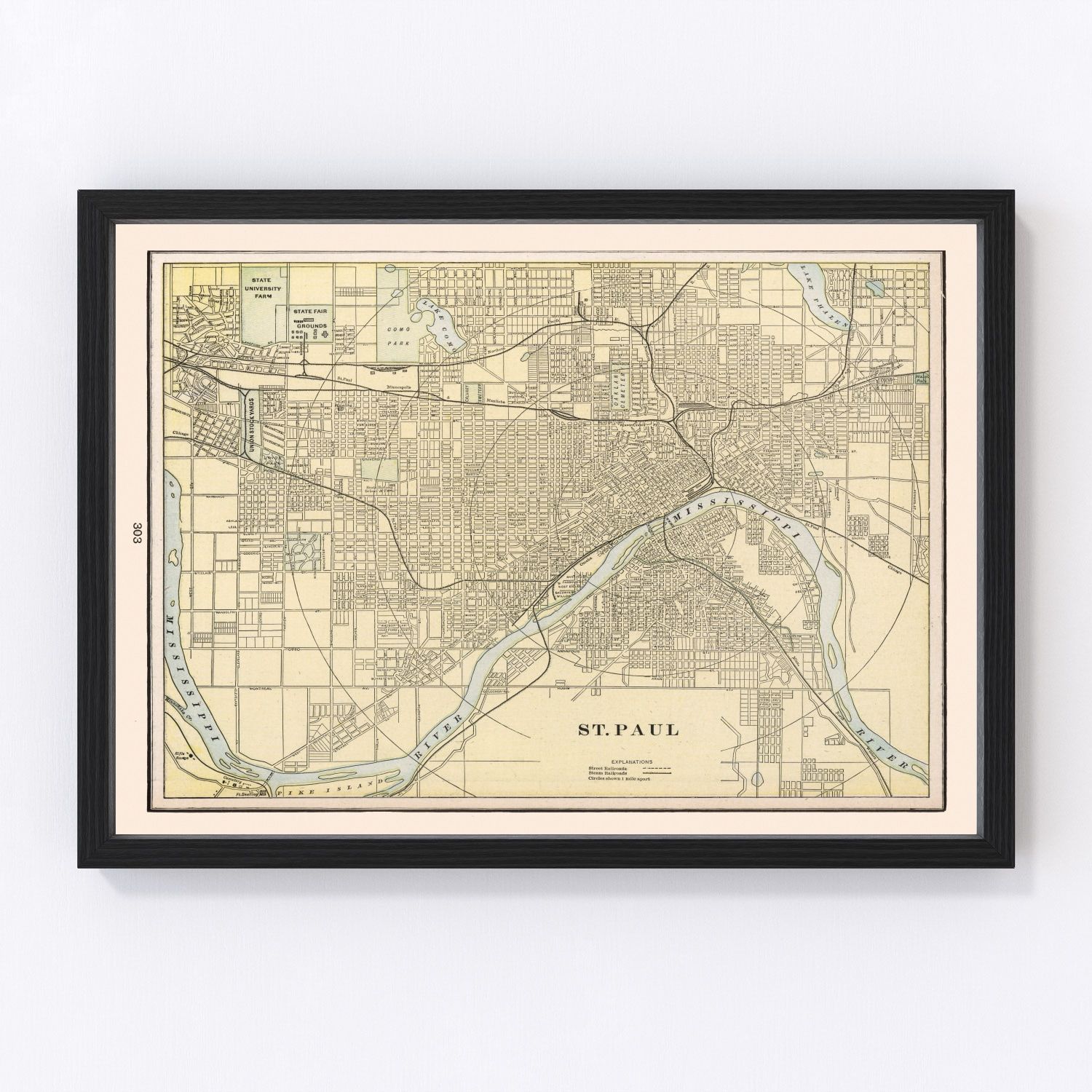 Vintage map of St. Paul, Minnesota, 1901