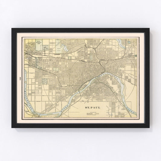 Vintage map of St. Paul, Minnesota, 1901