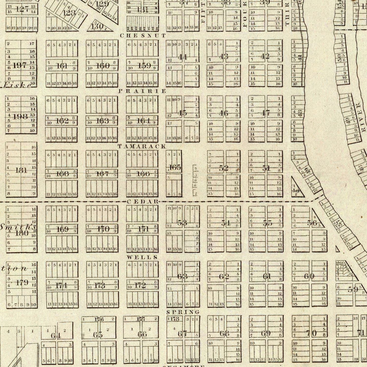 Vintage Map of Milwaukee, Wisconsin, 1856