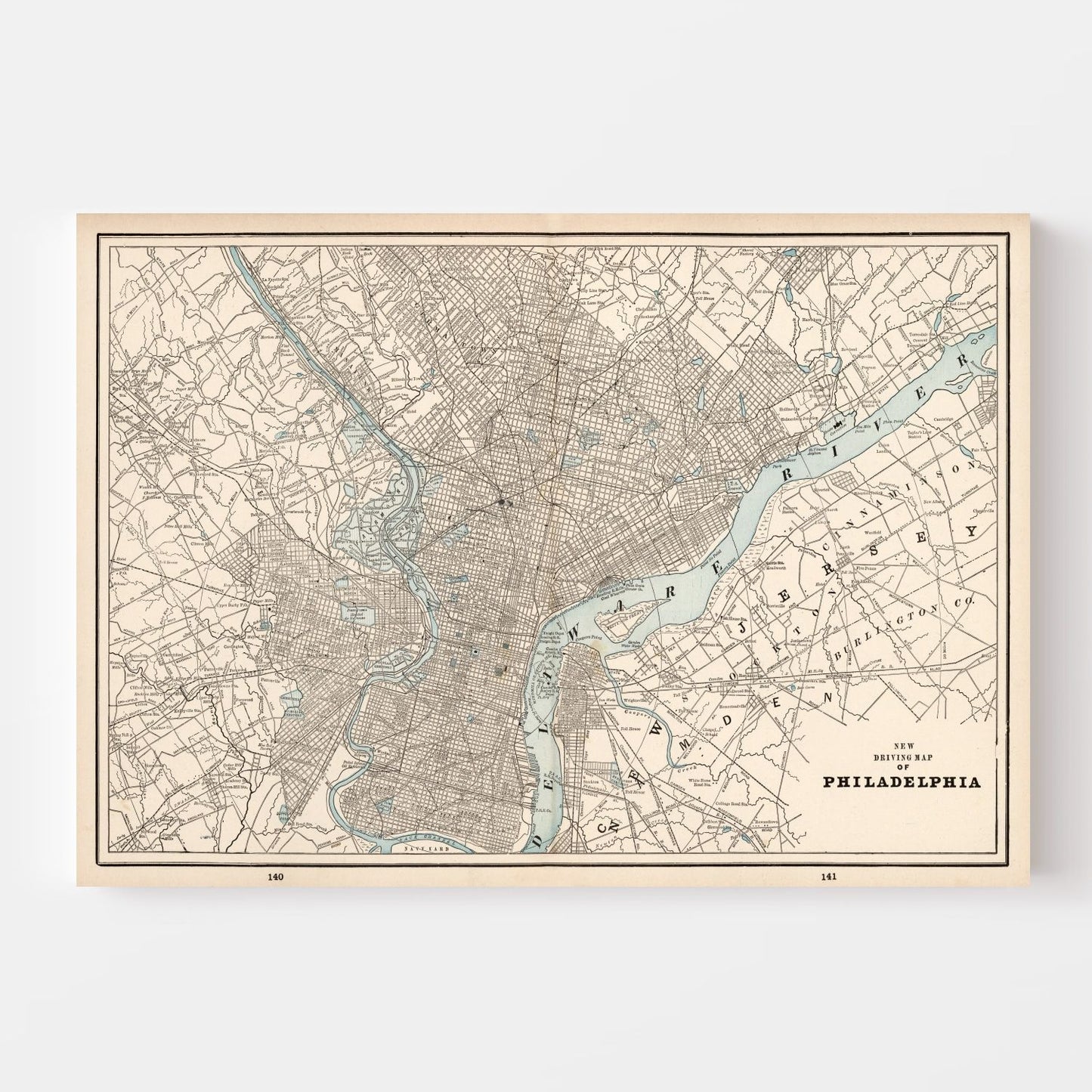 Vintage Map of Philadelphia, Pennsylvania, 1893