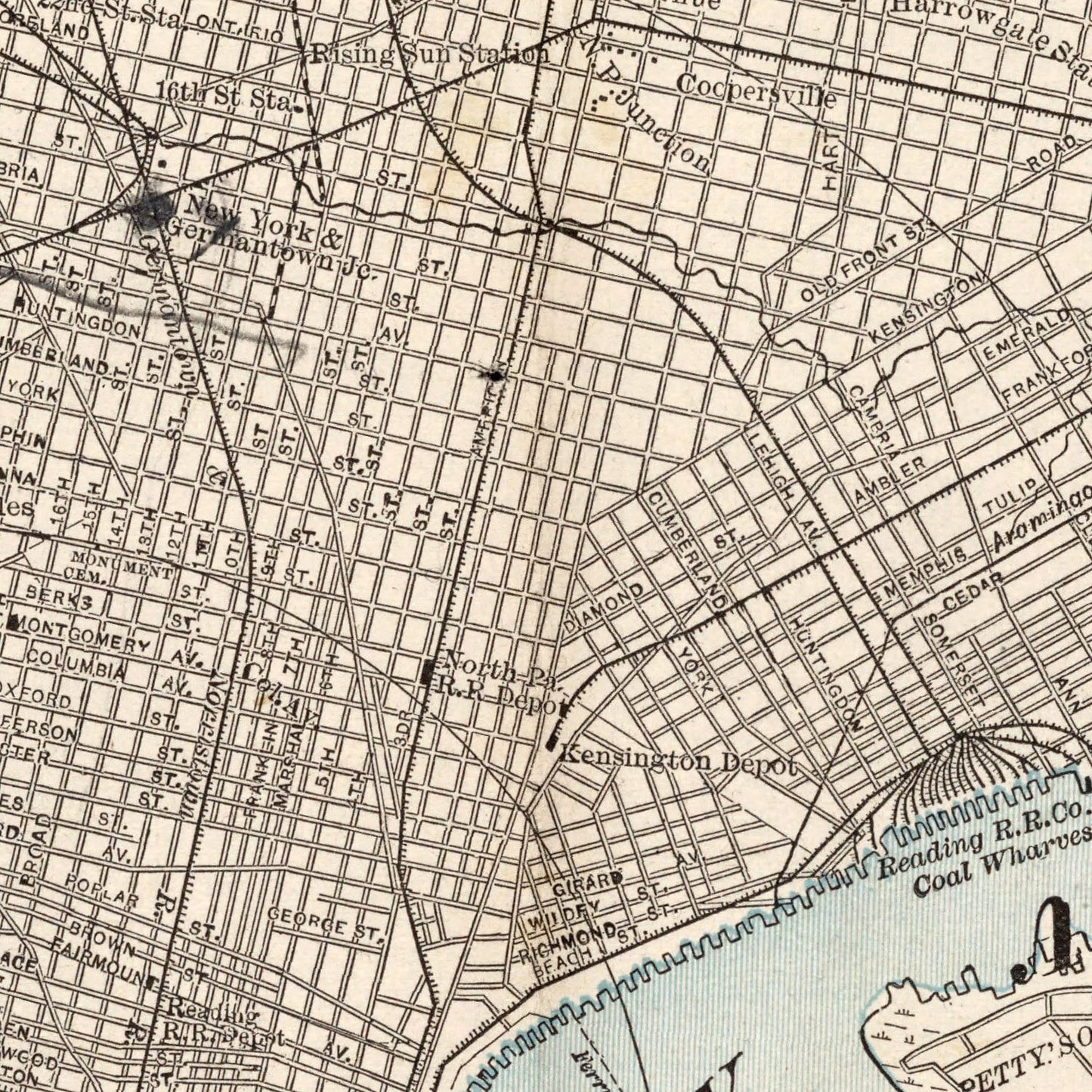 Vintage Map of Philadelphia, Pennsylvania, 1893