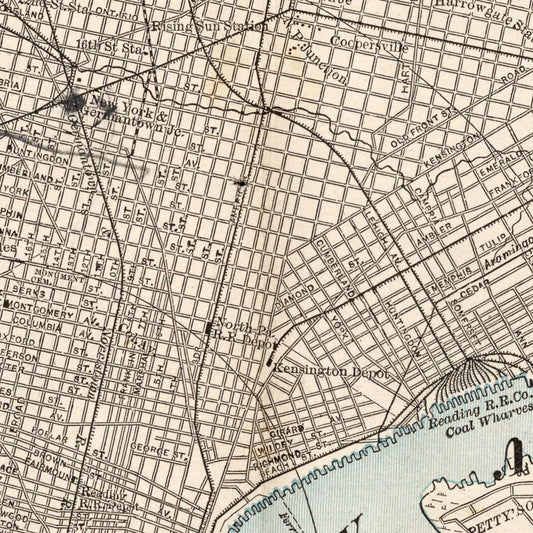 Vintage Map of Philadelphia, Pennsylvania, 1893
