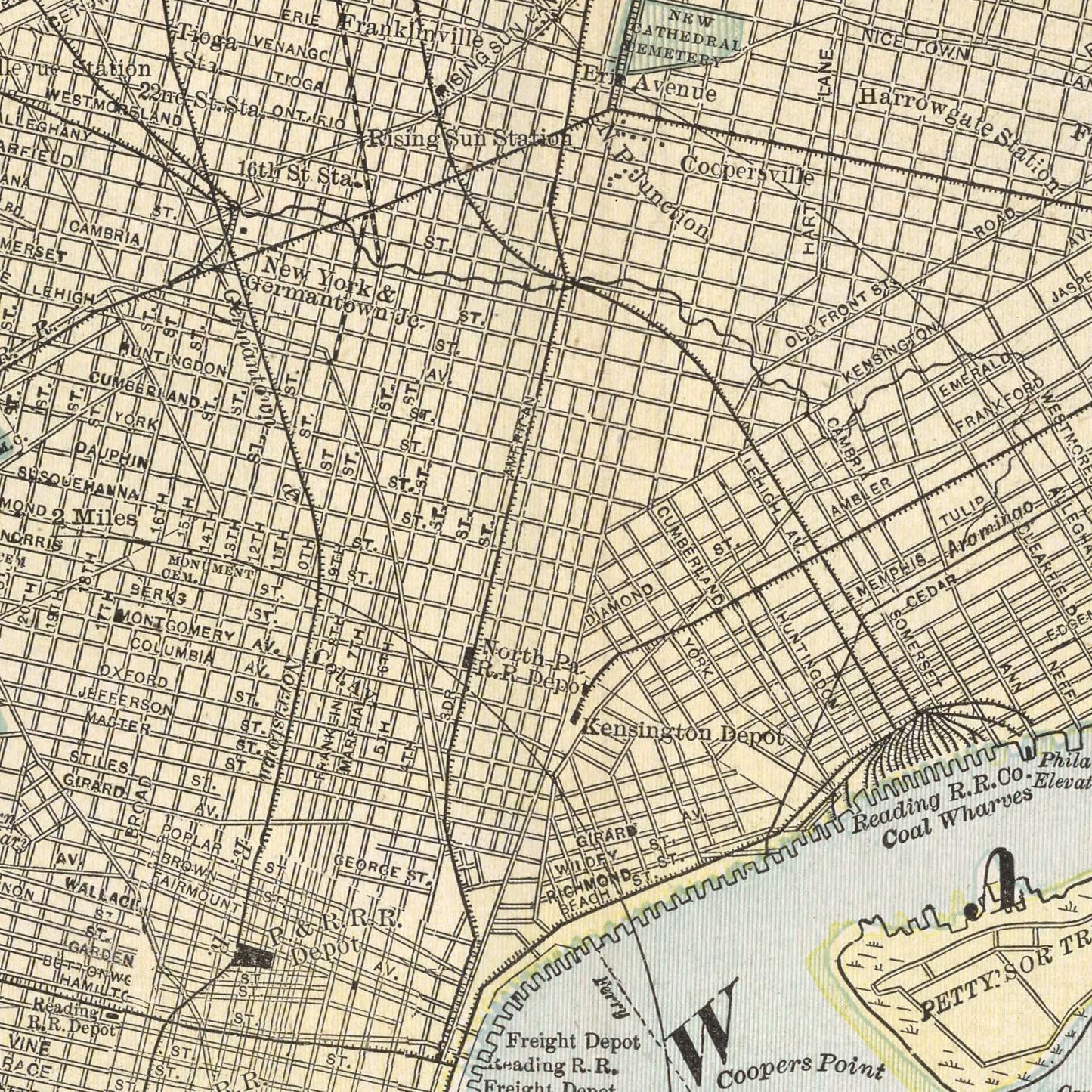 Vintage Map of Philadelphia, Pennsylvania, 1901
