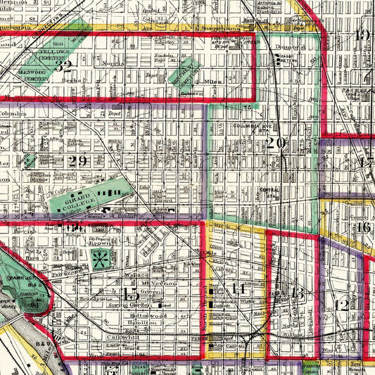 Vintage Map of Philadelphia, Pennsylvania, 1890