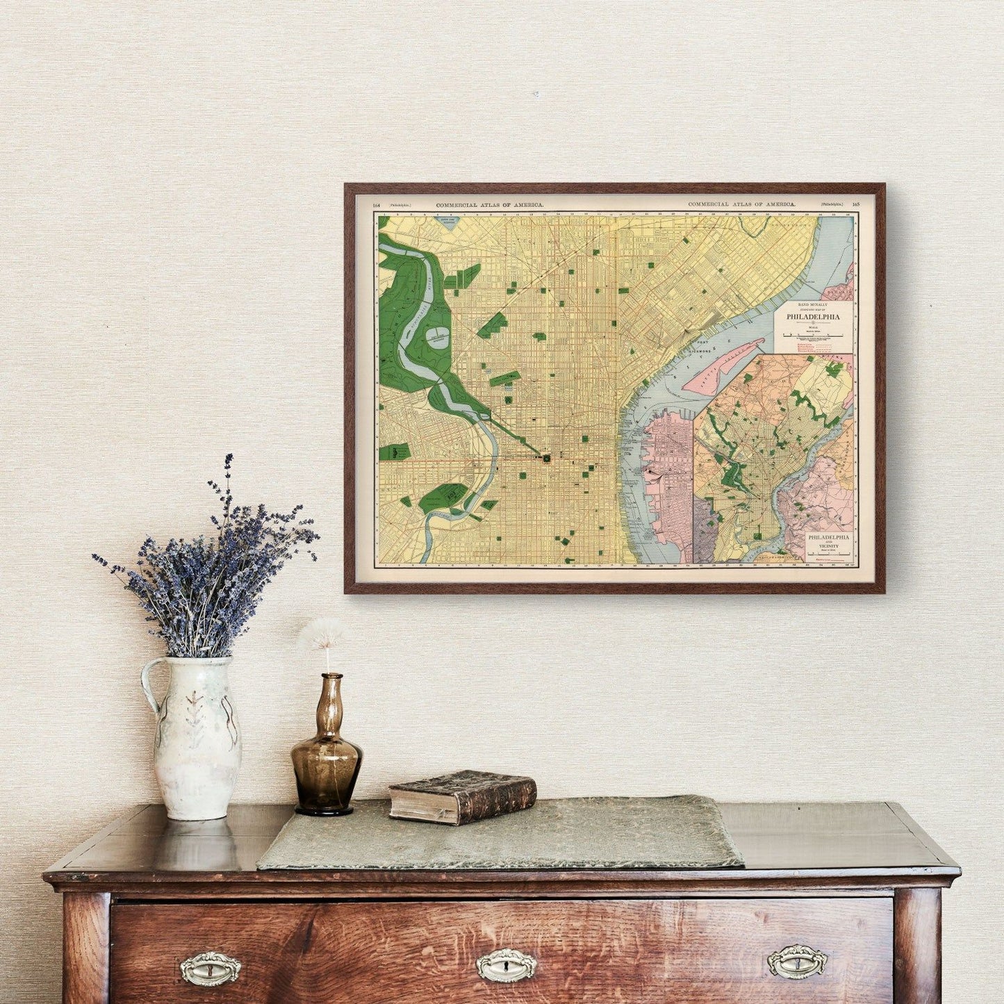 Vintage Map of Philadelphia, Pennsylvania, 1924