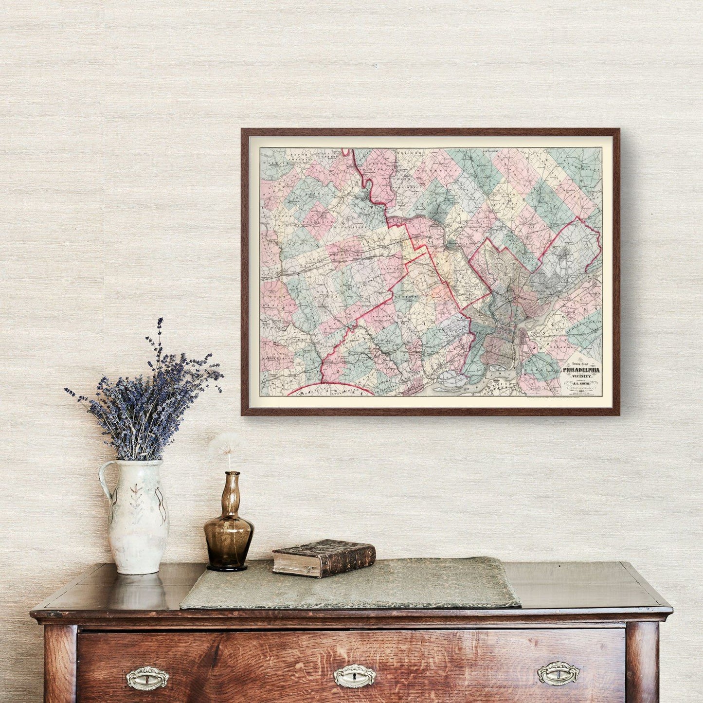 Vintage Map of Philadelphia, Pennsylvania, 1882