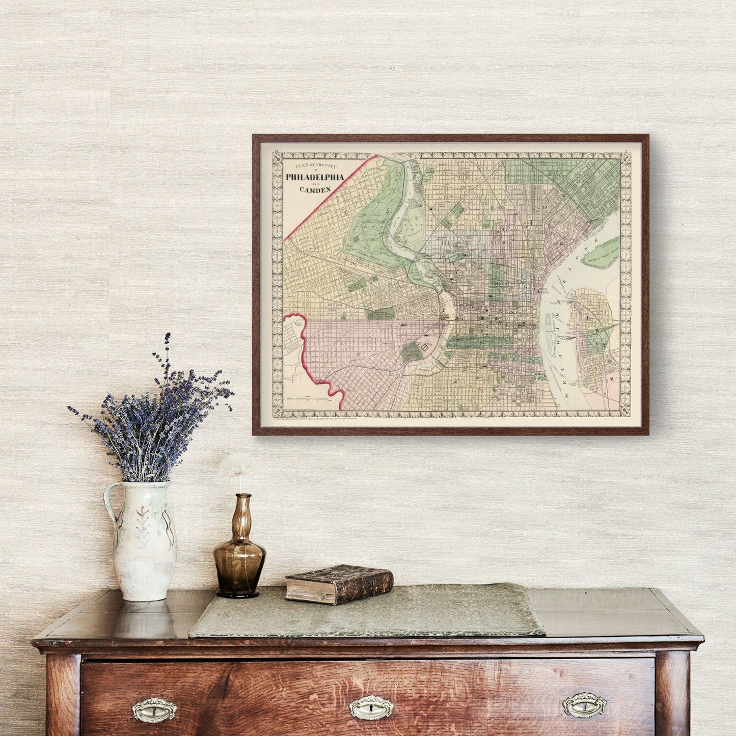 Vintage Map of Philadelphia, Pennsylvania, 1874, No. 2