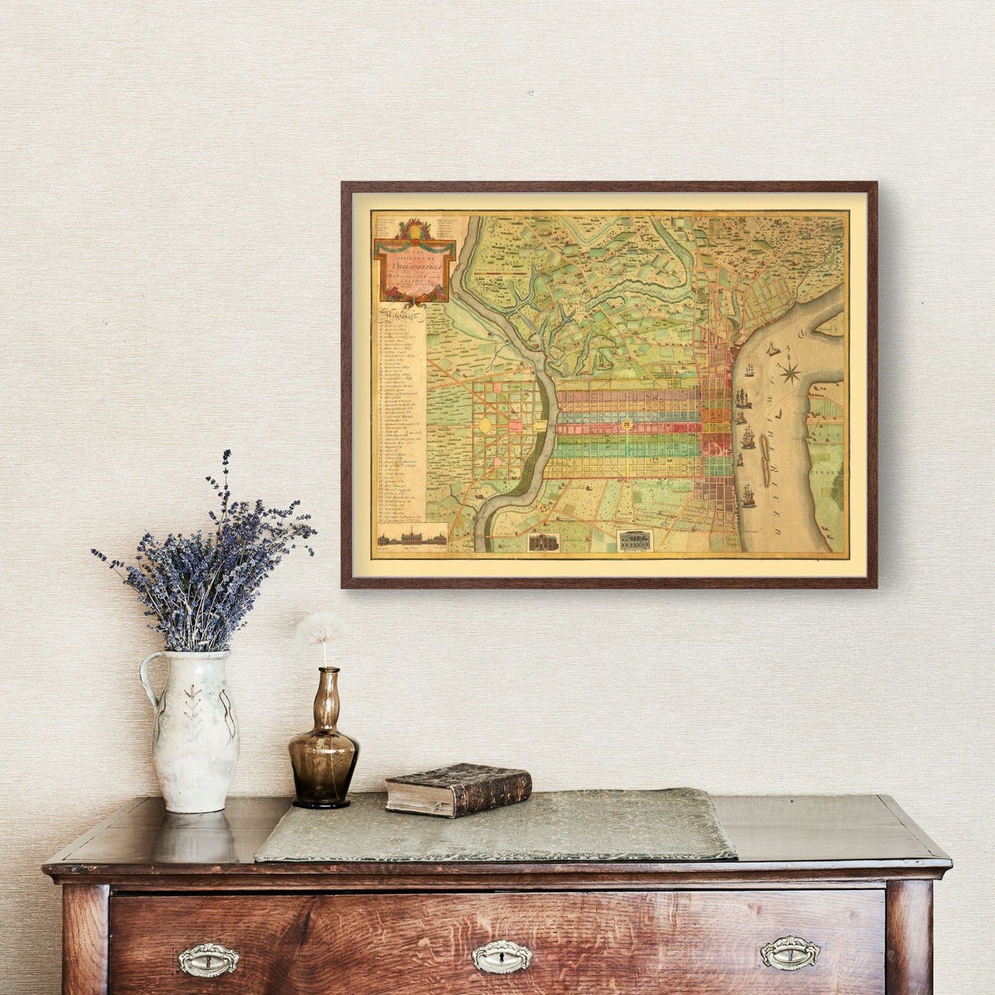 Vintage Map of Philadelphia, Pennsylvania, 1802