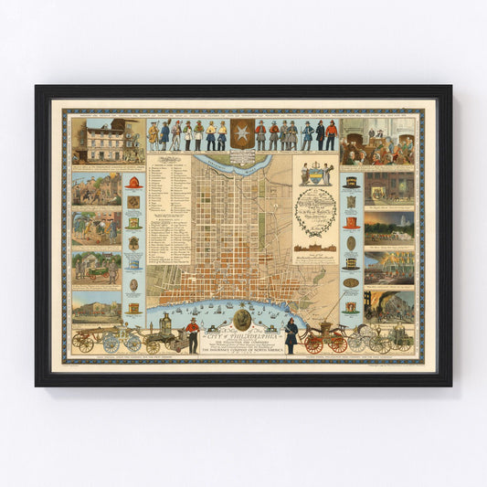 vintage map of Philadelphia, Pennsylvania, 1938