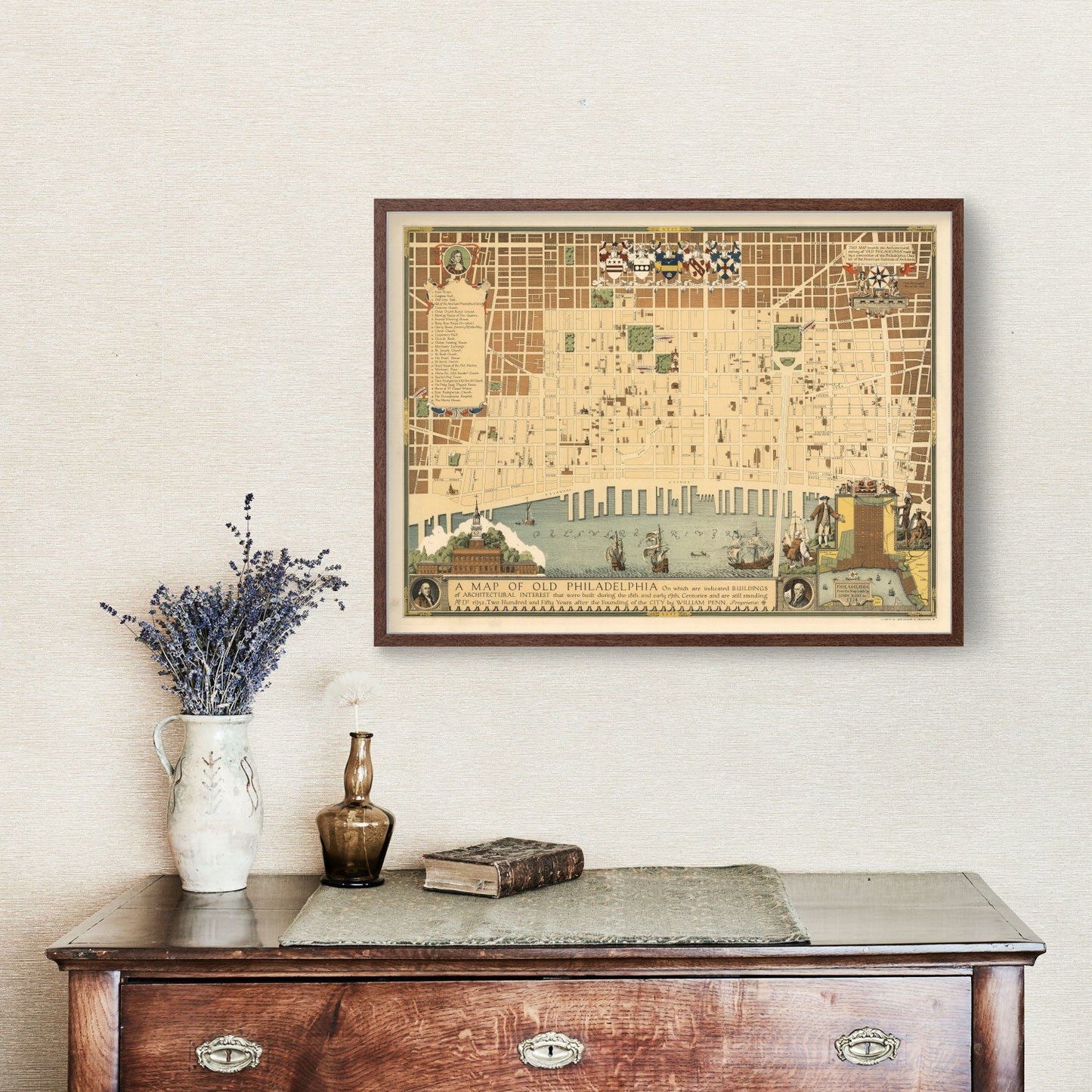 Vintage Map of Philadelphia, Pennsylvania, 1934