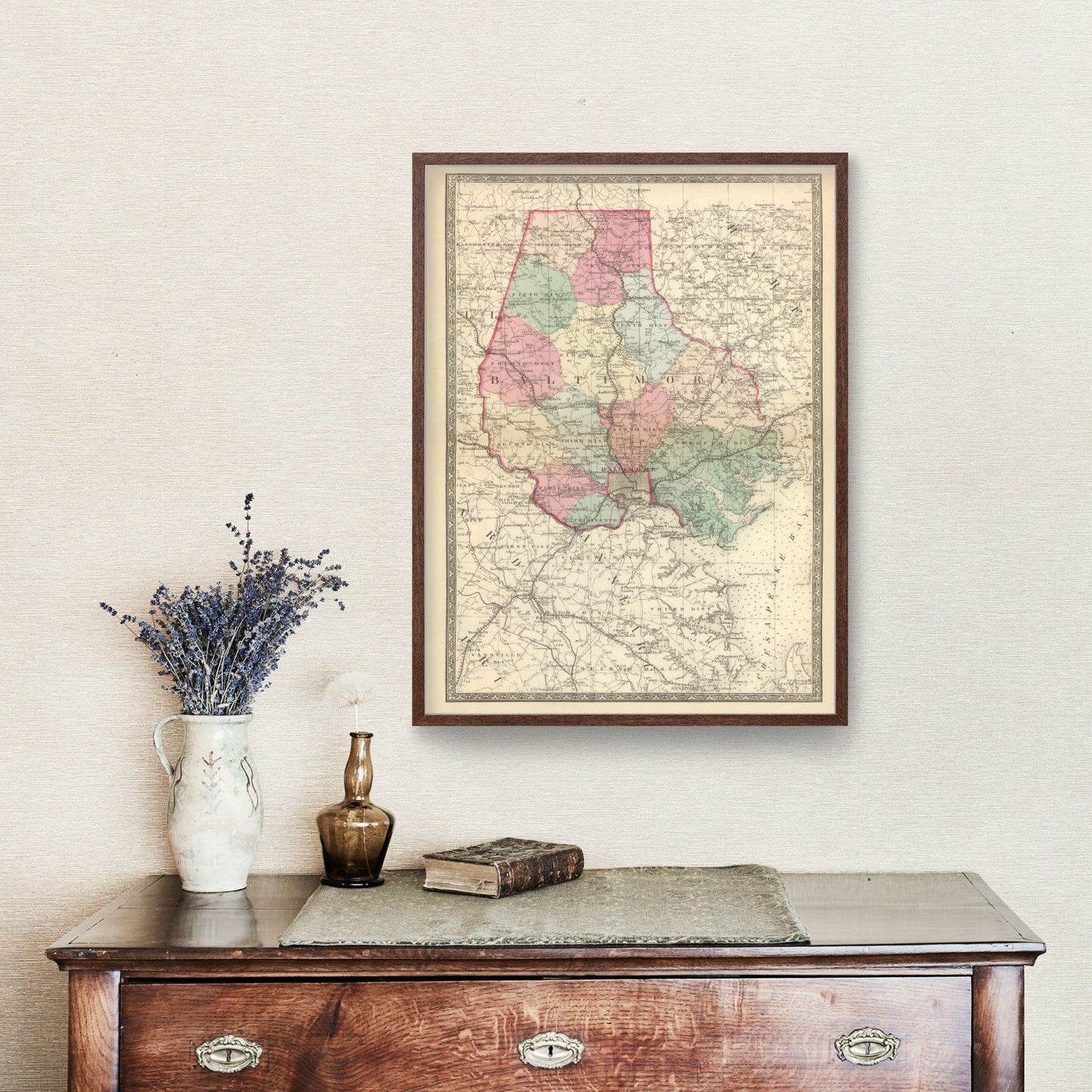 Vintage Map of Baltimore, Maryland, 1866