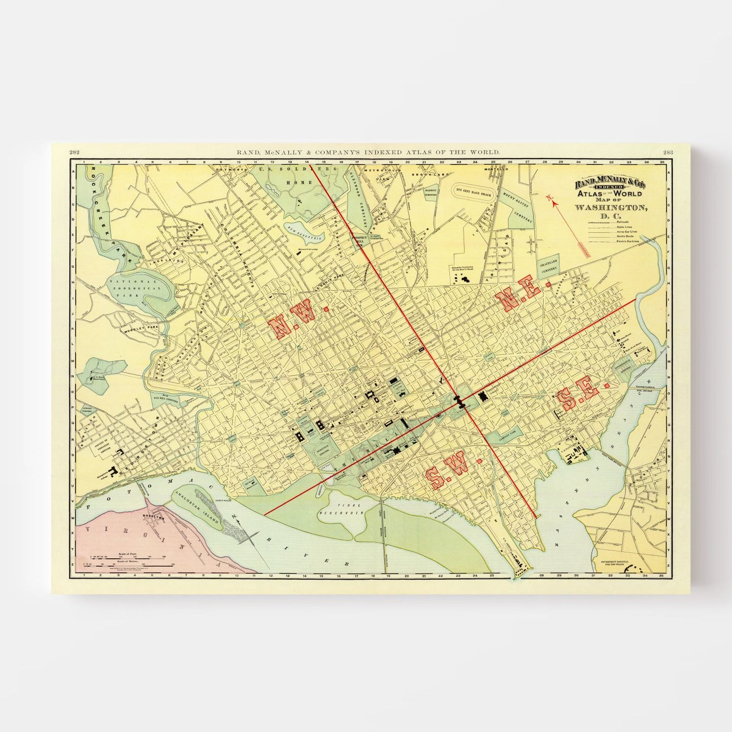 Vintage Map of Washington, DC, 1897 Edition A