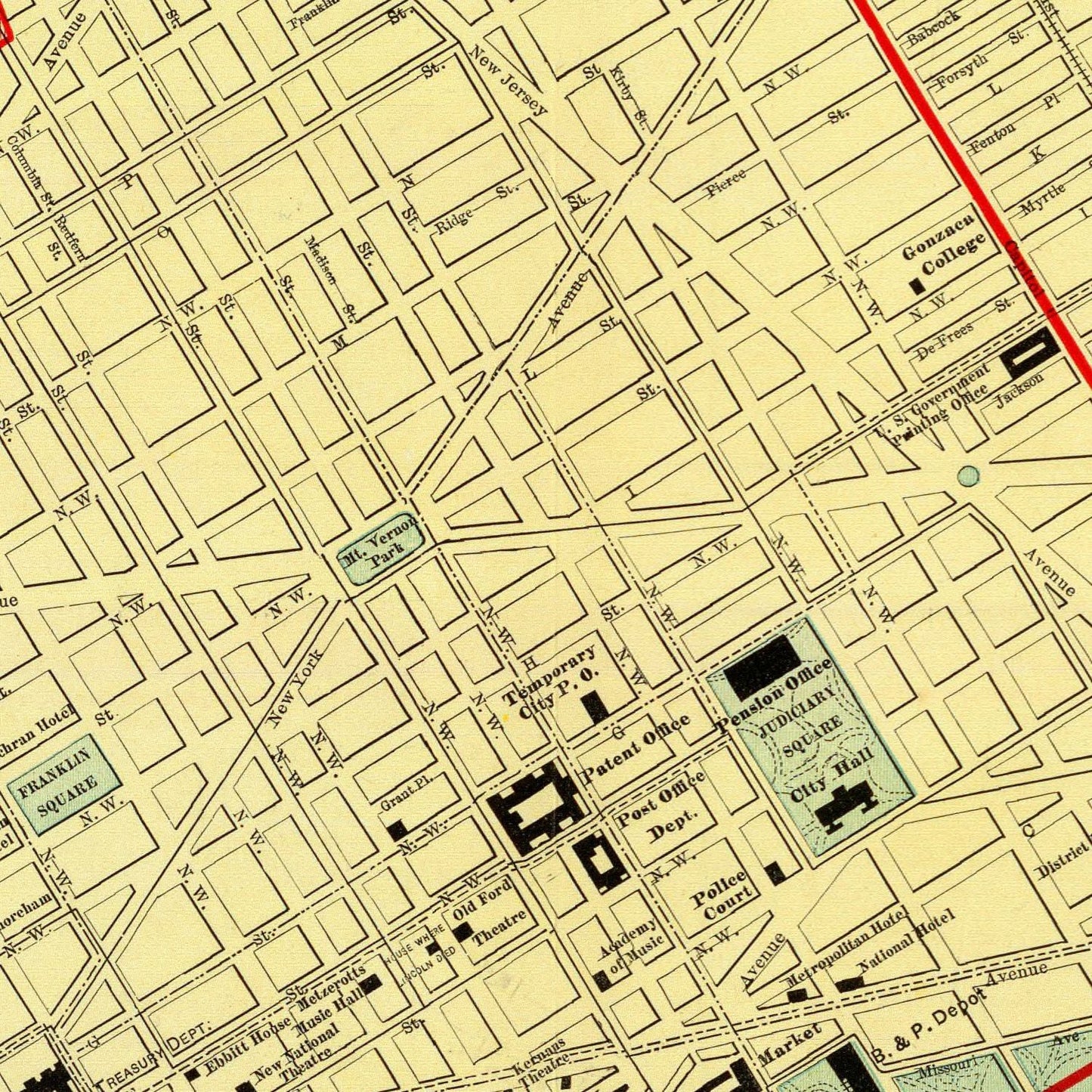 Vintage Map of Washington, DC, 1897 Edition A