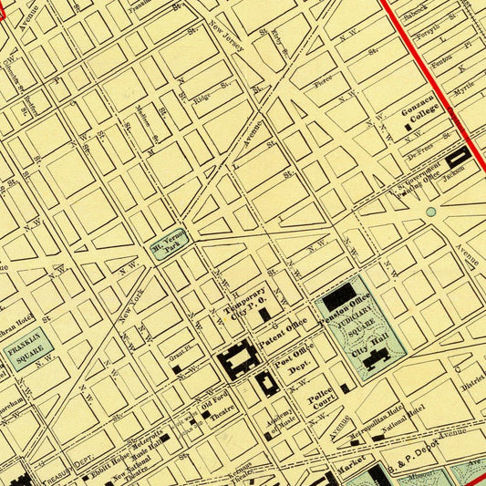 Vintage Map of Washington, DC, 1897 Edition A