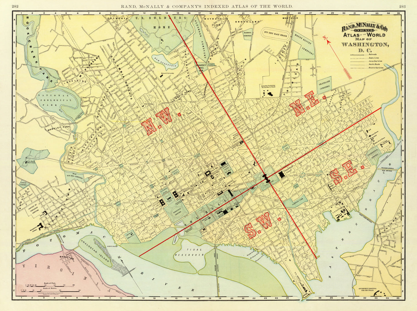 Vintage Map of Washington, DC, 1897 Edition A