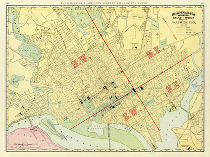 Vintage Map of Washington, DC, 1897 Edition A