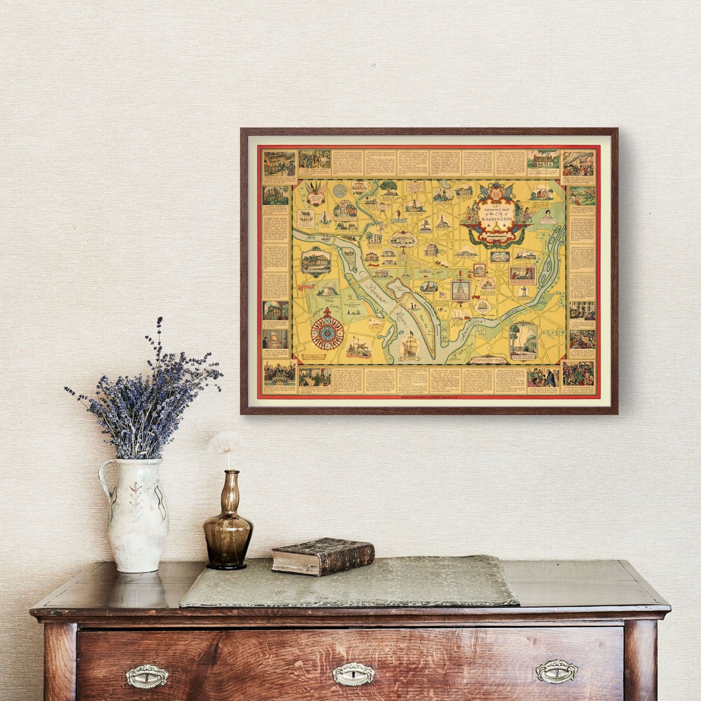 Vintage Map of Washington, DC, 1938 Wall Art