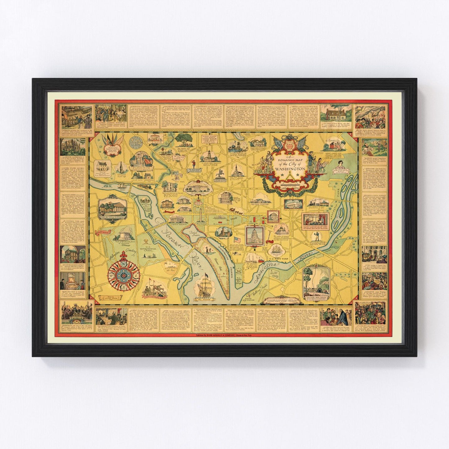 Vintage map of Washington, DC, 1938 wall art, historic capital, digitally restored