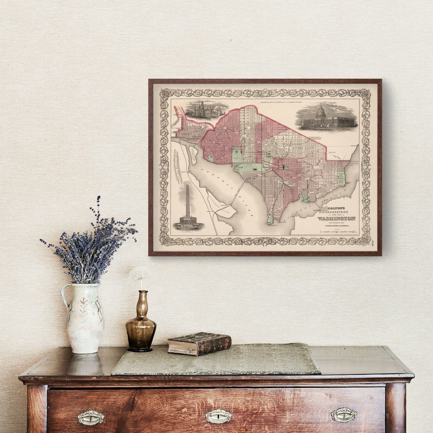Vintage Map of Washington, DC, 1866 (I)