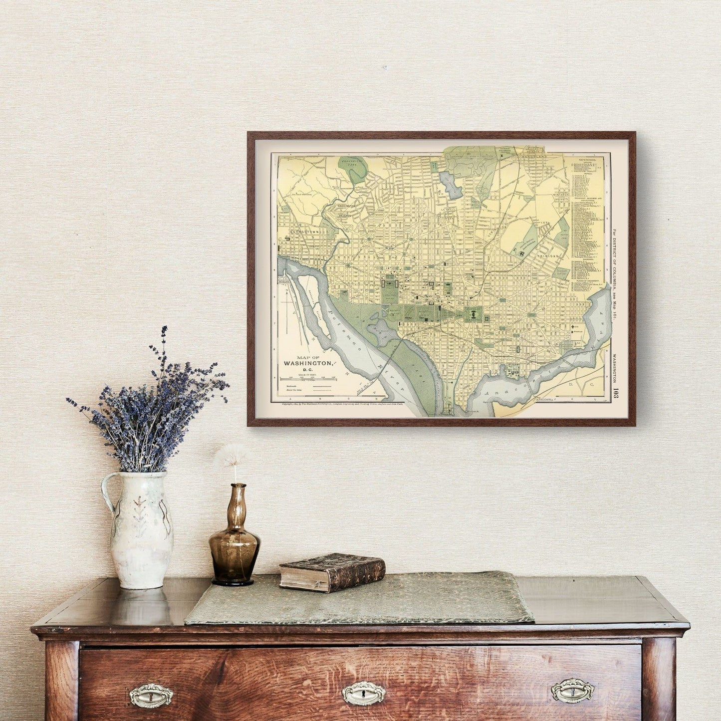 Vintage Map of Washington, DC, 1891