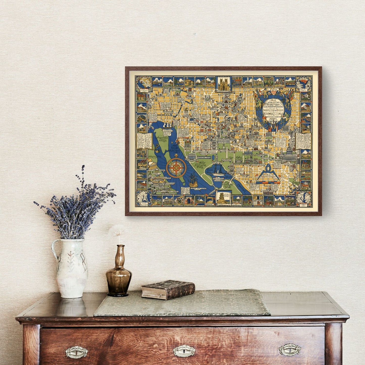 Vintage Map of Washington, DC, 1926 Wall Art