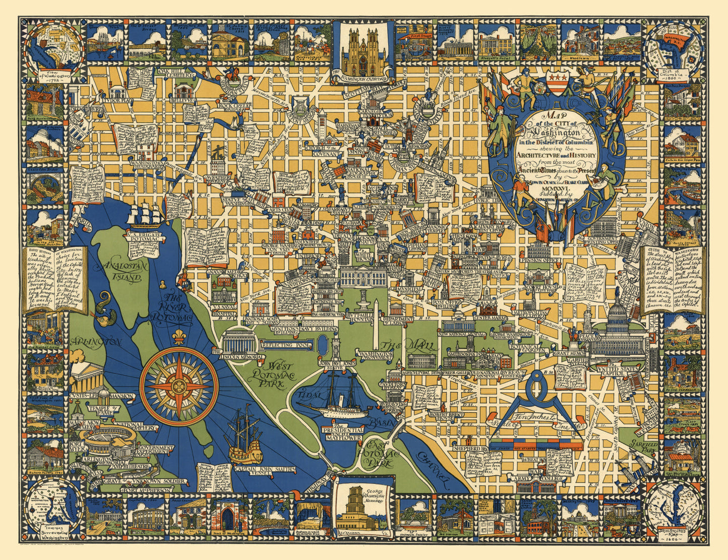 Vintage Map of Washington, DC, 1926 Wall Art
