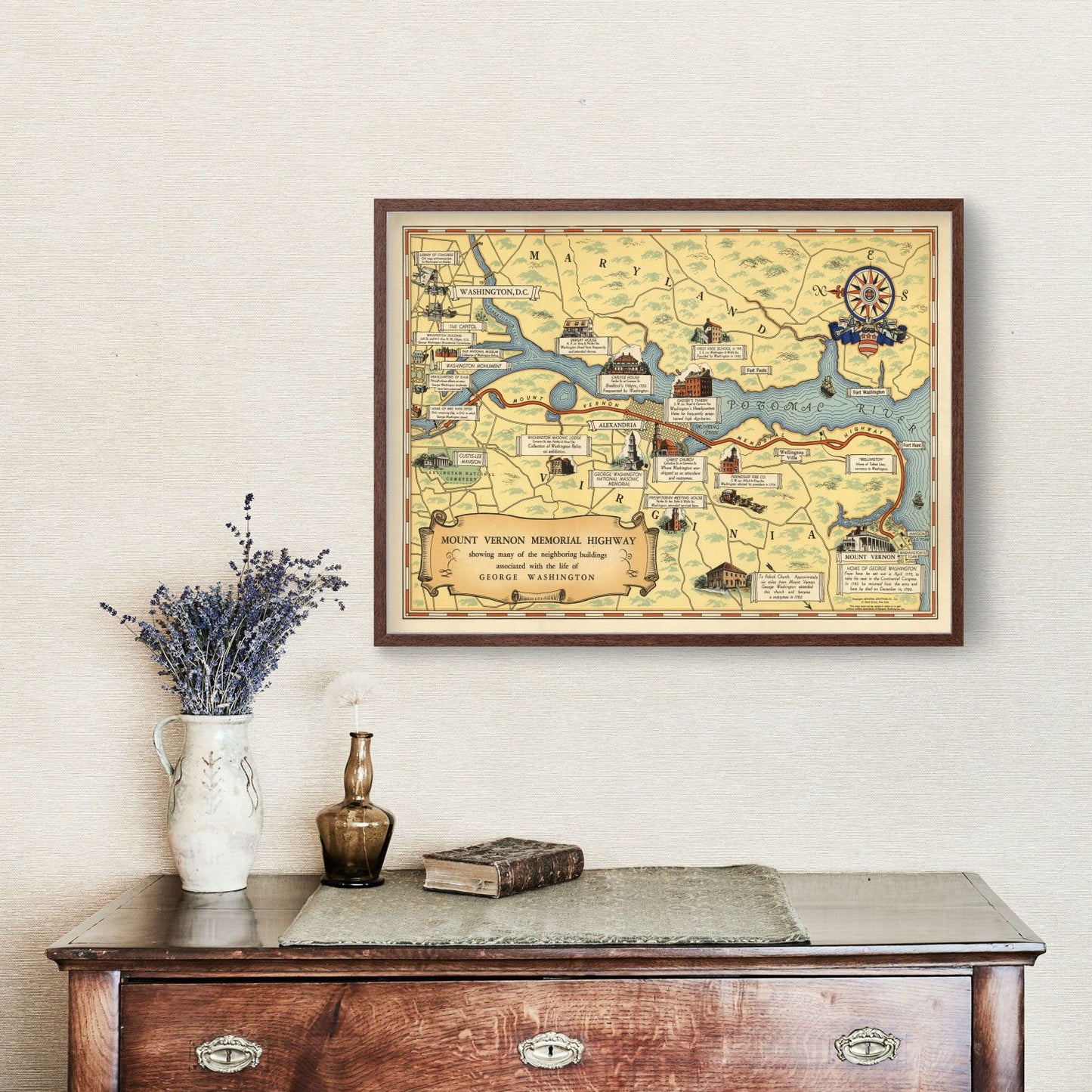 Vintage Map of Washington, DC, 1932