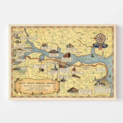 Vintage Map of Washington, DC, 1932