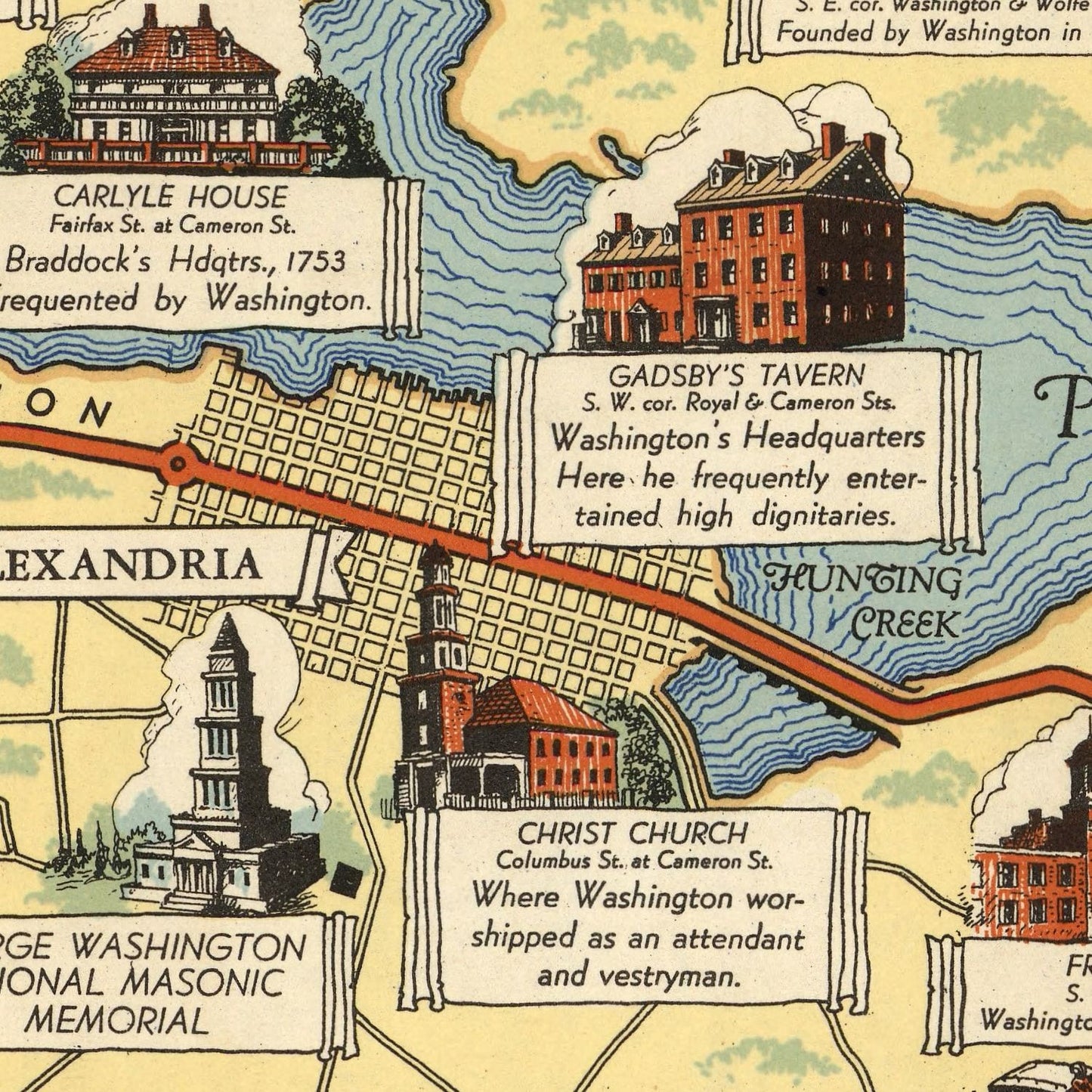 Vintage Map of Washington, DC, 1932
